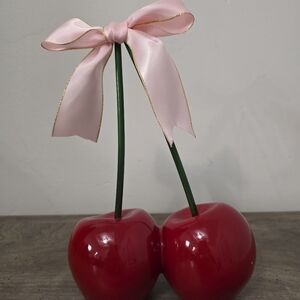 Valentines Pink Bow Cherry Decor